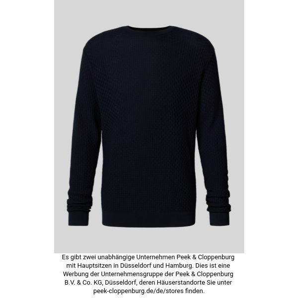 Emporio Armani Herren Marine Strickpullover Mit Gerippten Abschlüssen Mittel