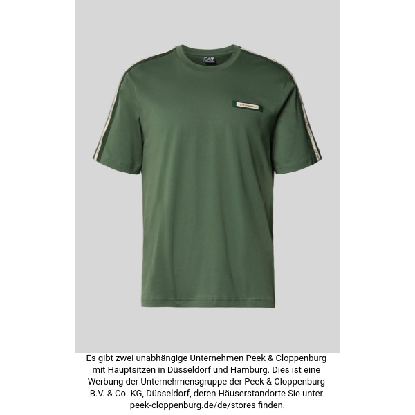 Ea7 Emporio Armani Herren Gruen Regular Fit T-Shirt Mit Logo-Patch Klein