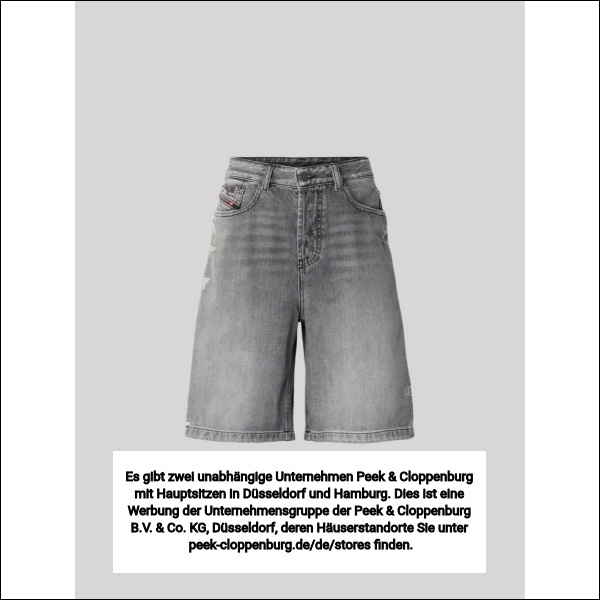 Diesel Damen Hellgrau Relaxed Fit Jeansshorts Aus Baumwolle