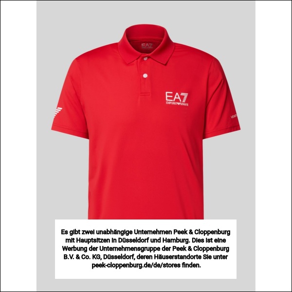 Ea7 Emporio Armani Herren Rot Regular Fit Poloshirt Mit Logo