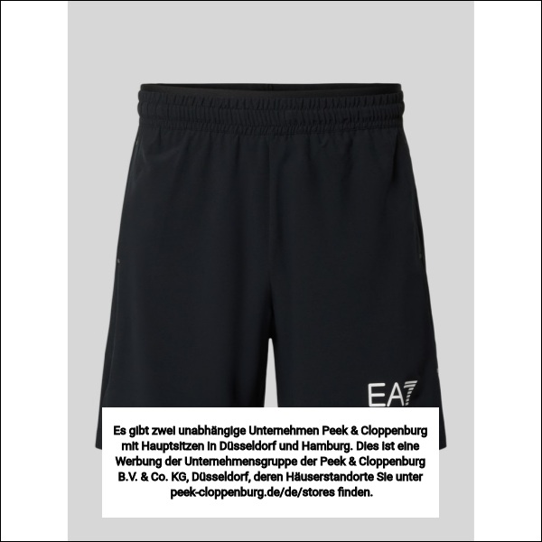 Ea7 Emporio Armani Herren Schwarz Shorts Mit Logo Und Elastischem Bund