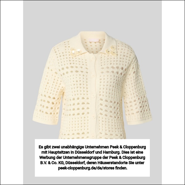 Liu Jo White Damen Offwhite Regular Fit Bluse In Strick-Optik Mit Floralem Ziersteinbesatz Mittel